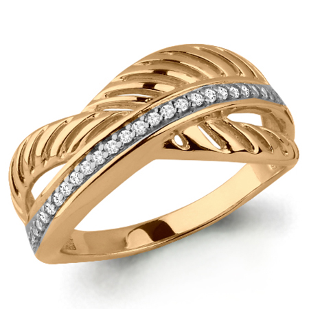 Кольцо, золото, фианит, 64511А